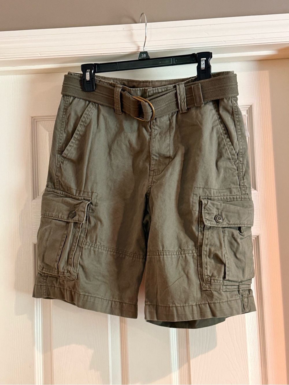 Old Navy Men's Olive Cargo Shorts with Web Belt